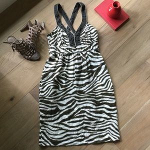 BR Organic Linen Zebra Print Dress